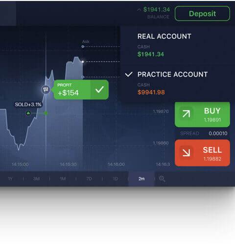 IQ Options mobile trading platform