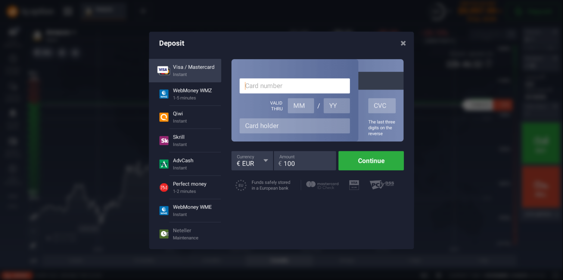 Deposit replenishment options Deposit replenishment options